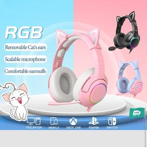 K9 Wired Headphones with RGB Light Flexible HD Mic 3 5mm Gaming Headset Computer Earphones for PC Gamer PS4 XBox