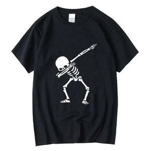 メンズTシャツXin Yiメンズ高品質100コットン面白いスカルデザインプリント夏のルーズオナック男性Tシャツ短袖Tシャツ男性TシャツZ0424