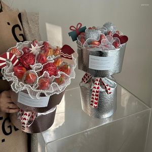 Confezione regalo 1 rotolo Bouquet di fiori Attraente artigianato fai-da-te Carta da regalo in cotone laminato rotondo Accessori per regali