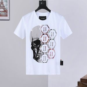 Plein ayı tişört erkek tasarımcı tshirts marka giyim rhinestone pp kafatası erkekler tişört yuvarlak boyun ss kristalli hip hop tshirt üst tees 161229