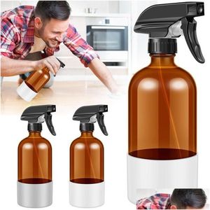 Storage Bottles & Jars Storage Bottles Glass Spray Bottle 500Ml Amber Sprayer Refillable Empty With Sile Sleeve Protection Drop Delive Dhx6S