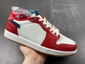 Howard University Bison x 1 Low OG White Blue Red Buty Buty 1S Outdoor Sneakers z oryginalnym pudełkiem