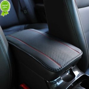 Car Armrest Box Pad Fiber Leather Embossed Double-line Non-slip Central Armrest Protect Cover Universal Auto Styling Accessories