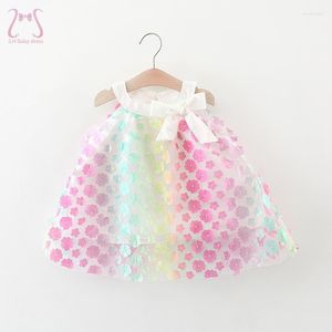 Abiti da ragazza Fiori colorati Festa di compleanno per bambini Abito da sera principessa Dolce bambino senza maniche Abbigliamento per bambini da 0 a 3 anni