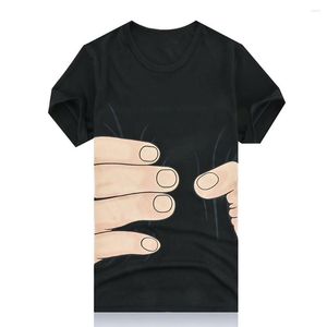 Męskie koszule zabawne koszula krótkie rękawie mężczyźni 3D Life Hand lub Bone Wzory Tops Visiual Illusion Style