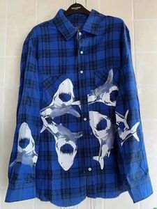 Designerkläder Luxury Fashion Casual Shirts Amiiri Style Shark Shirt Streetwear Rock Hip Hop Tops till salu