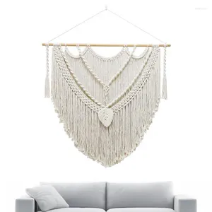 Gobeliny Boho Tassel Tapestry Wall Macrame thoven Art Bunting Banner 39.37x39.37 cala nowoczesnego beżu dla