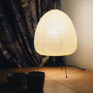 Bordslampor japanska design Akari Wabi-Sabi Yong Lamp Tryckt rispapper sovrumsstudie Desktop Decoration Light Fixtures