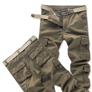 Męskie spodnie militarne spodnie ładunkowe mężczyźni kombinezon zwykłe bawełniane taktyczne kamuflaż spodni multi kieszenia armia proste spodnie workowate spodnie 230425
