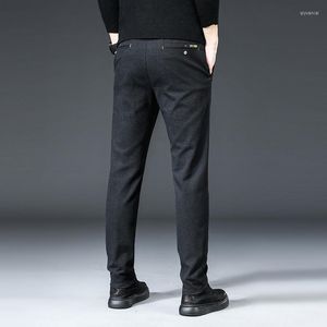 Erkekler Pantolon 2023 Marka Erkekler Günlük Yüksek Kaliteli İş Klasikleri Düz Moda Siyah Mavi İş Pantolonları Erkek Büyük Boy 28-38