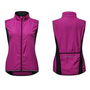 Camisas de ciclismo Tops Mulheres Roxo Ciclismo Colete À Prova de Vento Sem Mangas Jersey Respirável MTB Bicicleta Jersey Bicicleta Gielt Windbreaker Colete Reflexivo 231124