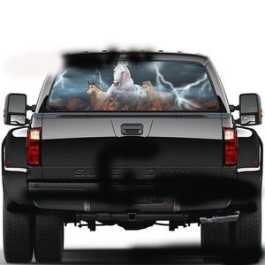 1pcs for SUV Truck Van Car Personalise Car Rear Window white horse color Deer Graphic Sticker - Universal Scratch Hidden Car Sticker best gift