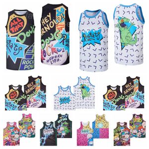 Reptar Regenerate Jersey Moive Баскетбольный фильм The Rugrats Gone Wild Big Babies Babies Nickelodeon 90 -е годы All That 1949 Pinky Airbrush Day Day Retro Hiphop Summer