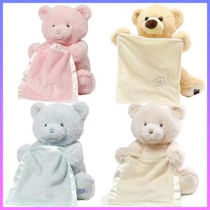 Animais elétricos RC 30cm Robô Teddy Bear Hide and Seek Animado Música Eletrônica Pelúcia Animal Pelúcia Falando Brincar Tímido Presente Para Crianças 231124