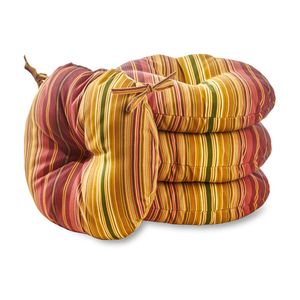 Kinnabari Stripe 15 in set di cuscini per sedili da bistrot rotondi per esterni di 4