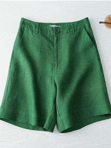 Damen-Shorts Damen-Sommer-Shorts Baumwolle Freizeit-Shorts Candy Classic Linens Button Fly Straight Short Pants Student Women Shorts 230425