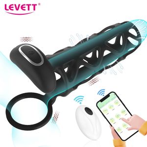 Cockrings APP Controle Remoto Galo Gaiola Silicone Penis Anéis Vibrador Testis Scrotal Restraint Sex Toys para Homens Atraso Ejaculação Anel 231124