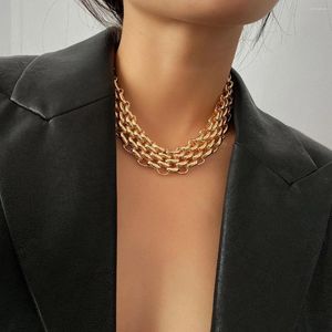 Choker Boho Punk Necklace for Women Wide Link Fashion Jewelry Twid Braid Chunky