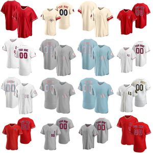 Novo Personalizado 17 Shohei Ohtani Camisas de Beisebol Mike Trout Anthony Rendon José Quijada Carlos Estevez José Suarez Jaime Barria Tyler Anderson Griffin Canning verde