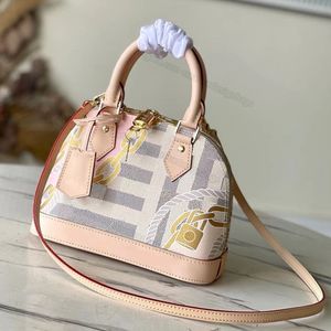 7A Kobiety Crossbody Shell Alma Bags BB Modna Checkerboard Ramka Zakochanie na ramionach skórzane płótno torebka portfel Panie Casual Travel Torebka z pudełkiem 23,5 cm L318