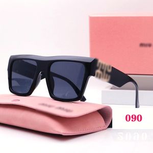 Fashion Miu Sunglasses Designer Flat Top Large Frame Luxury Womens Anti-radiation Uv400 Personality Mens Retro Glasses Plate High Grade Value