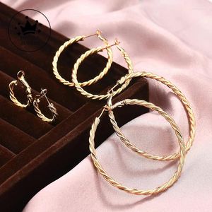 Hoop Earrings DRlove Modern Fashion Women's Metallic Style Twist Circle Temperament Earring For Lady Daily Wear Everyday Jewelry