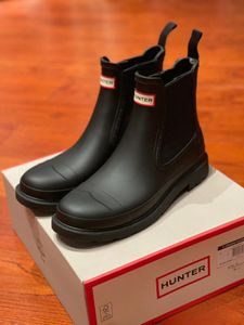 Designer hunter boot woman rain boots wellington boots Soft collapsible rain rubber Shoe Non slip rubber sole wellies shoes red logo design Rain galoshes size 35-42