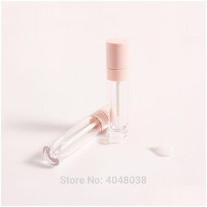 Garrafas de embalagem Atacado Vazio Lip Gloss Recipiente Clear Garrafa Rosa Cap Tubo Batom Recarregável Plástico 40pcs1 Drop Delivery Office Dhthp