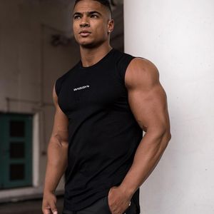 Mens Tank Tops Summer Men Vest Sports Fitness Cotton Crew Neck Sleeveless Tshirt Top Jogger Gym Running Training Bodybuilding Elastic 230424