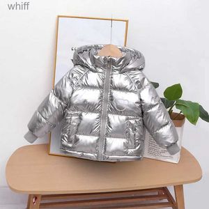 Daunenmantel Winter hinzufügen Samt warmer Mantel mit Kapuze Daunenjacke verdickter Cartoon-Druck für 1–7 Jahre alte Jungen und Mädchen 2023 neue KinderkleidungL231125