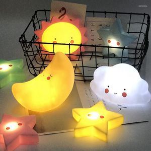 Nachtlichter Mycyk Ins LED-Sonne-Mond-Sterne leuchten die Schlafzimmer-Lampe von Spielzeug für Baby-Schlaf-Wohnzimmer dekorativ