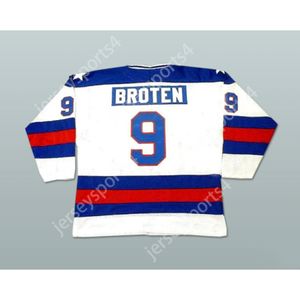 Custom White Neal Broten 1980 Miracle On Ice Team USA 9 Jersey Hockey New Top Sched S-M-L-XL-XXL-3XL-4XL-5XL-6XL