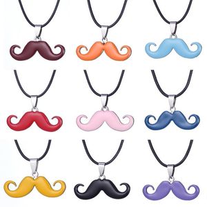 Pendant Necklaces Cartoon Droopy Mustache Necklace For Women Personalized Stainless Steel Rope Chain Customized Female Male Jewelry GiftPend