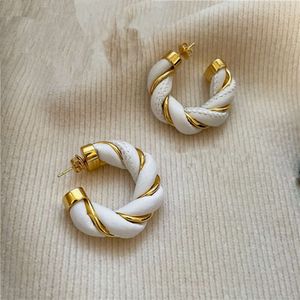 jewelry bottegaly venettaly earrings earrings female fried dough twist C-type metal exaggerated atmosphere Earrings feminine leather Earrings