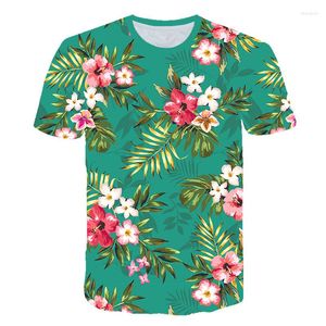 Camiseta masculina flores 3d camisa folhas verdes sexy floral famale camiseta de manga curta casual masculina unissex engraçado t homme