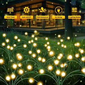 Rasenlampen Solar Firefly Lights Outdoor Firefly Gartenleuchten Wasserdichte LED-Gartenrasenlampe Landschaftsbeleuchtung Feuerwerk Firefly Rasenlampen Q231125