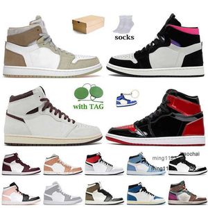 2023 Casual High Og 1 Casual Shoes Jumpman 1s Olive Aura Paris Germain Psgs A Ma Maniere Patent Bred Sports Sneakers Mid Wolf Grey Triple White