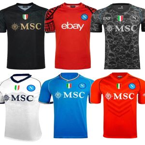 23/24 Maglia Napoli Camisas de futebol homem Kit Nápoles Fora Liga dos Campeões Camisa de futebol Fouth Home Terceiro torcedor Versionl Edition OSIMHEN LOBOTKA SsC