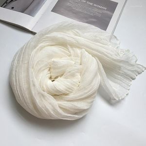 Schals Frühling und Sommer Dünner Baumwollleinenschal Großhandel Zen Dance Narrow Style Shawl Natural Texture Fold Silk Versati