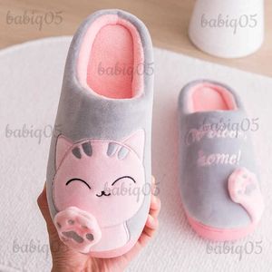 Kapcie kobiety zimowe kapcie unisex kreskówkowe buty kotów bez poślizgu miękkie zimowe kapcie domowe pary sypialni buty podłogowe T231125