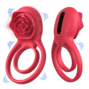 Anelli Cock Ring Vibratore Telecomando Ritardo del pene Eiaculazione Ingrandimento erettile Masturbatore maschile Giocattolo del sesso per uomini Coppia 231124