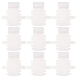 Ta ut containrar 10st Macaron PVC -lådor med Clear Window Paper Packaging Box Cookie för hemdessertbutik (White Small)