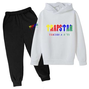 Dzieci Trapstar Designer TrackSuits Ubrania dla dzieci Zestaw malucha sweter z kapturem dzieciak 2 sztuki