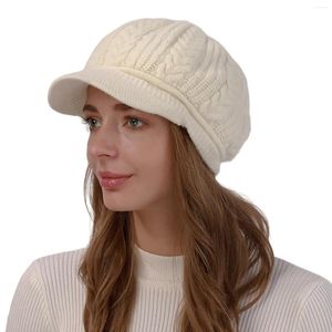 Visors Fall/Winter 2023 Women's Woolen Knitted Caps Fashionable Warm And Versatile Berets