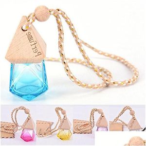 Packing Bottles Wholesale Car Per Bottle Small Empty Glass Refillable Essential Oil Pers Container Decoration Ornaments With Wooden Dh7Yg