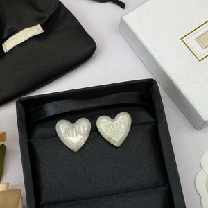 Earring Designer Luxury Heart Shape Crystal Pearl Stud Earring for Wedding Party