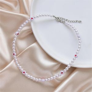 Strands Strings Trendy Love Pearl Necklace Female Personality Travel Party Fashion Clavicle Accessories collar perlas 230424