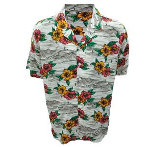 Custom Oversized Hawaiian Shirt Digital Printing Short Sleeve Button Down Summer Beach Floral Shirts for Men