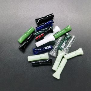 Mini Glass Filter Tips Hookah Bong Thick Pyrex OD 8mm Tobacco Dry Herb Rolling Paper Hand Blown One Hitter Pipe Smoke accessory Bongs LL