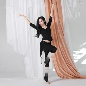 Abbigliamento da palcoscenico Tuta da allenamento di danza del ventre Donna Top e pantaloni per adulti Gonna Cotone modale Costumi di esibizione di gruppi orientali